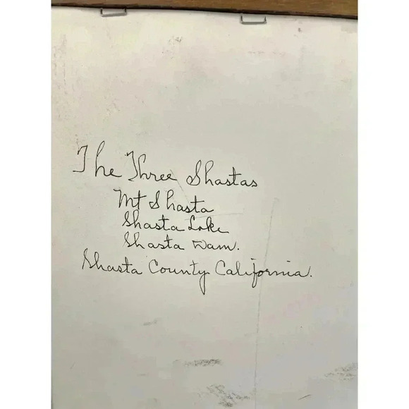 VTG Three Shastas Dam CA Needlepoint Embroidered MCM Fiber Art 12"x16" Framed - Picture 11 of 15